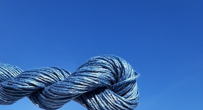 Woad blue dyed linen against a winter sky.  I invite you to click on the pictures in this site to see brighter, clearer images.